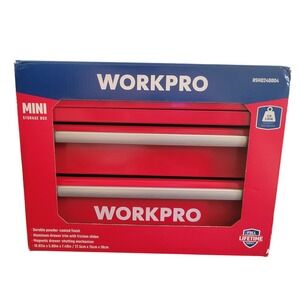 Workpro Mini Storage Box 2 Drawer Red Tool Chest RSHD240004 Small Organizer